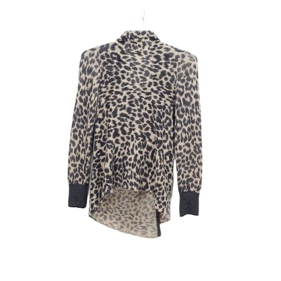 WHITE + Warren 100% Cashmere Cheetah Leopard Print Cardigan - Picture 3 of 11